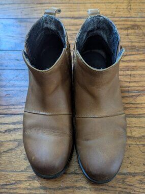 Sorel Emelie Chelsea Bootie Brown Women's Size 9 Pull on Waterproof